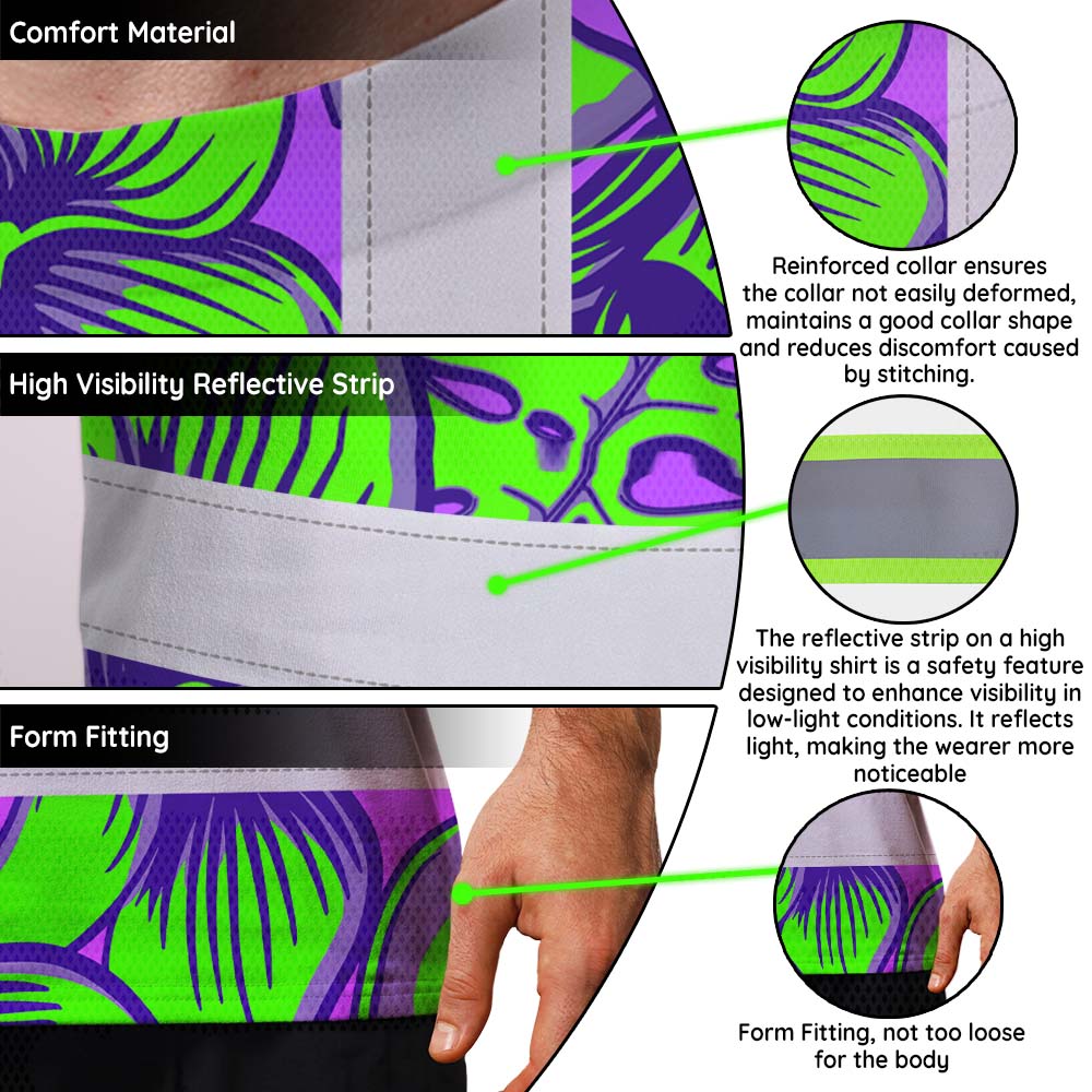 Green Neon Violet Orchid Hi-Vis T-Shirt