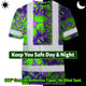 Green Neon Violet Orchid Hi-Vis T-Shirt