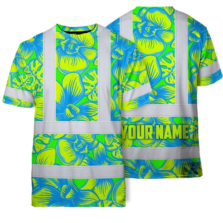 Green Neon Blue Orchid Hi-Vis T-Shirt