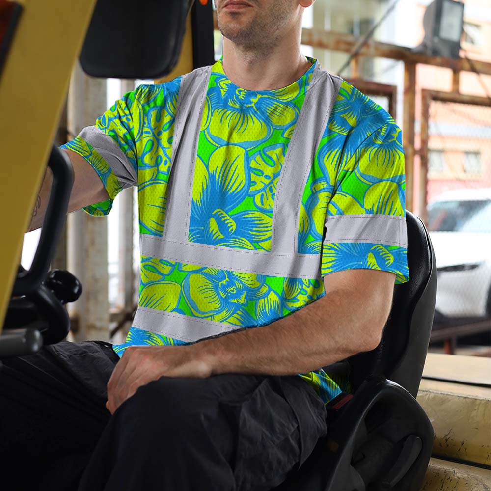 Green Neon Blue Orchid Hi-Vis T-Shirt