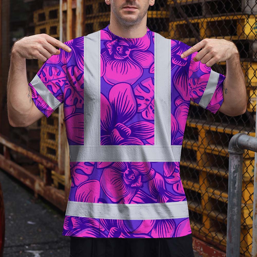 Pink Neon Violet Orchid Hi-Vis T-Shirt