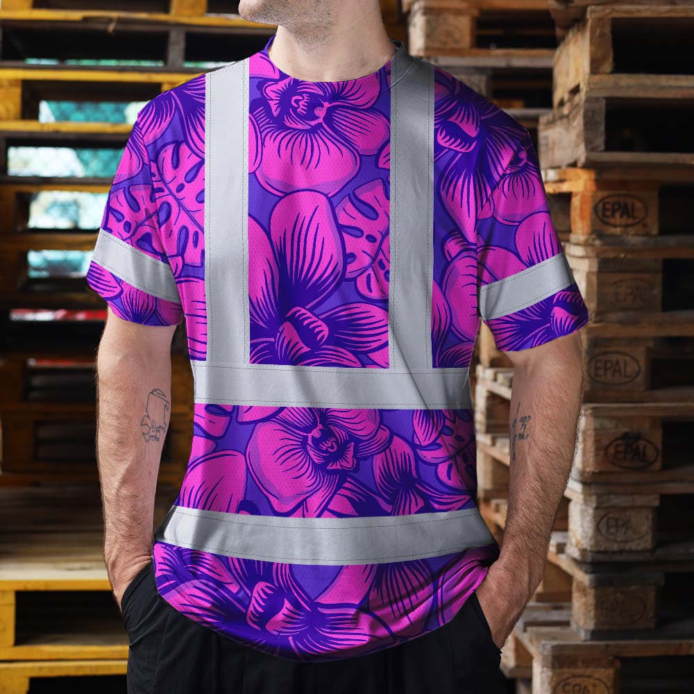 Pink Neon Violet Orchid Hi-Vis T-Shirt
