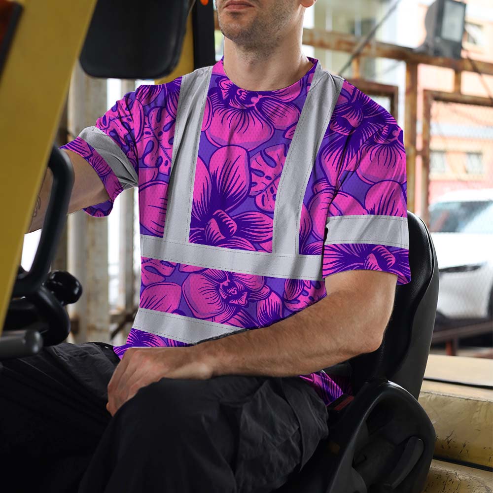 Pink Neon Violet Orchid Hi-Vis T-Shirt