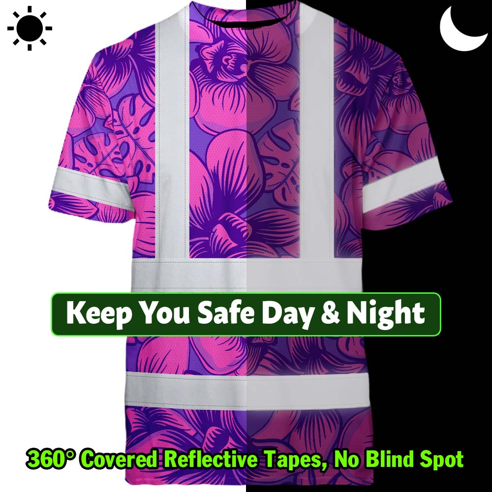 Pink Neon Violet Orchid Hi-Vis T-Shirt