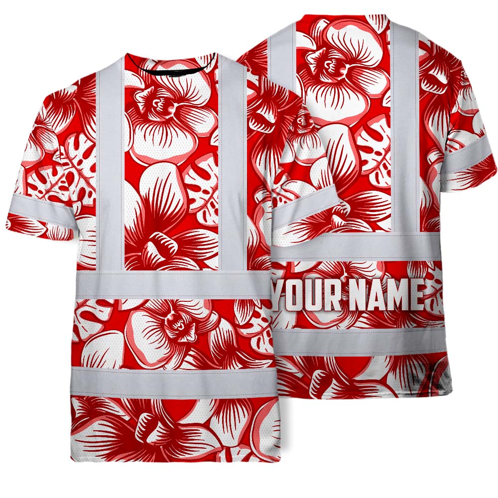Red Neon White Orchid Hi-Vis T-Shirt