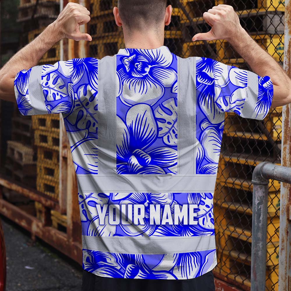 Blue Neon White Orchid Hi-Vis T-Shirt