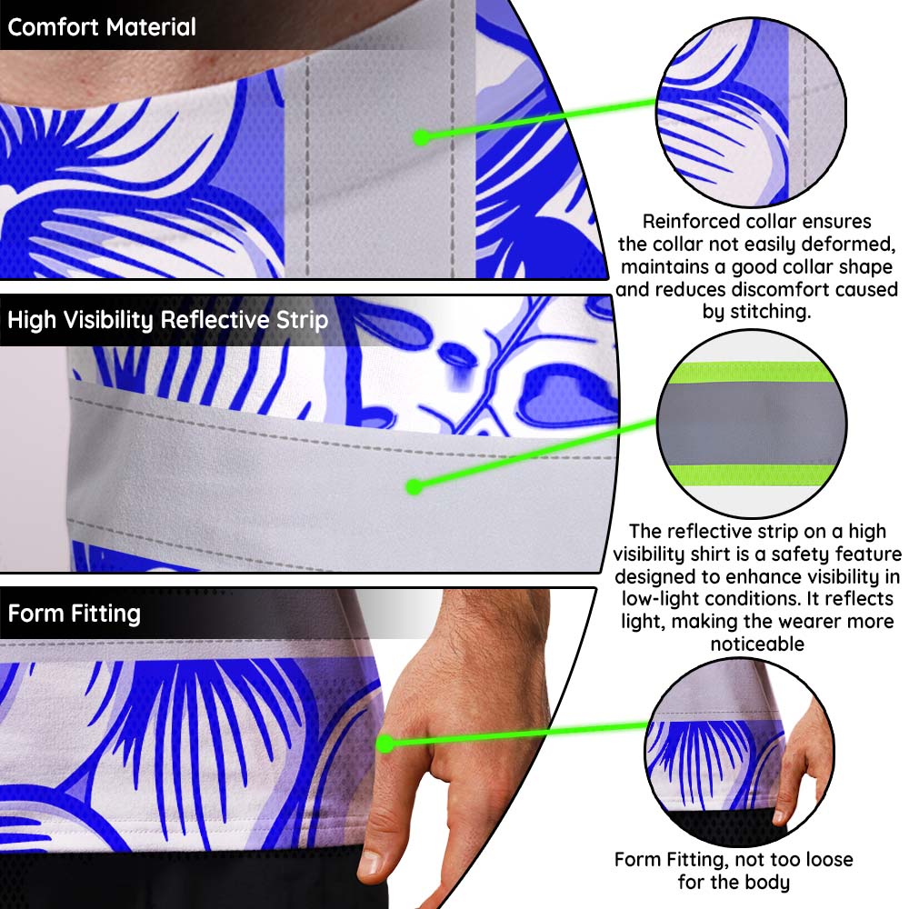 Blue Neon White Orchid Hi-Vis T-Shirt