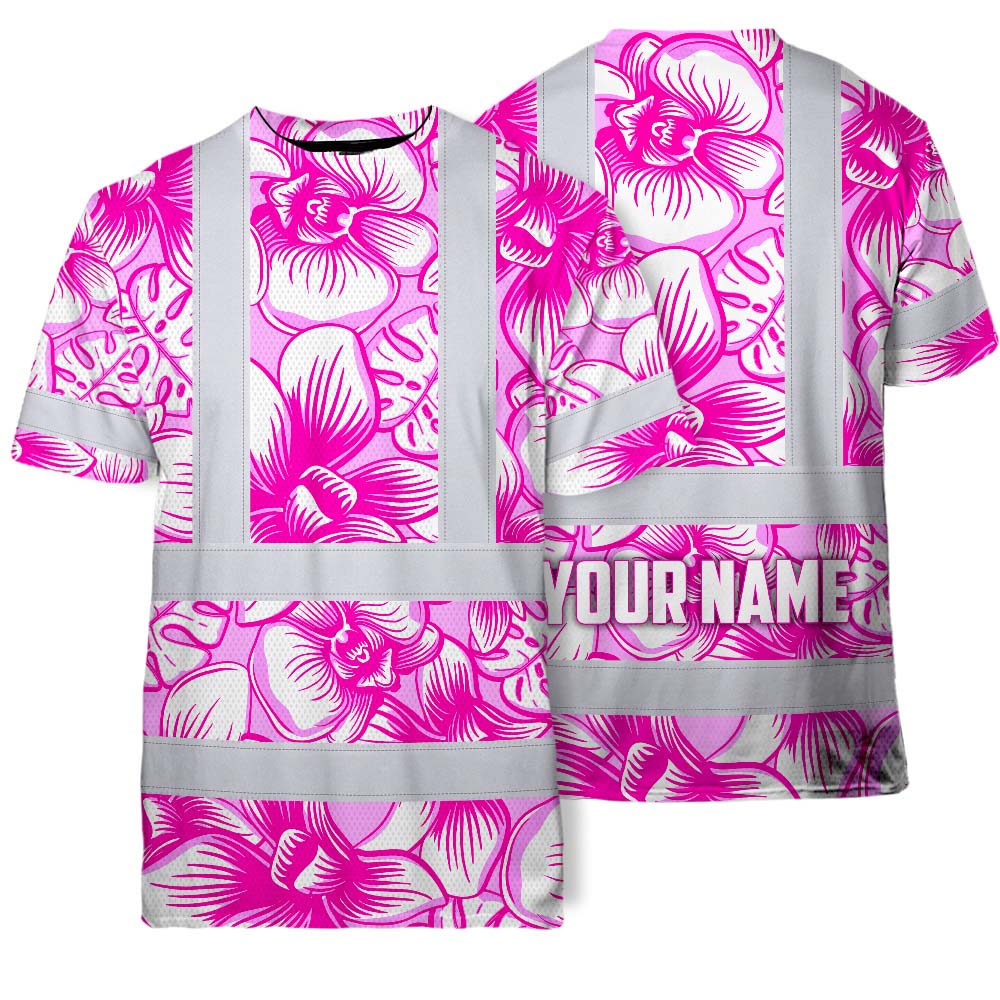 Pink Neon White Orchid Hi-Vis T-Shirt
