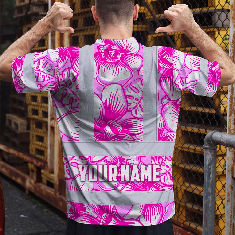 Pink Neon White Orchid Hi-Vis T-Shirt