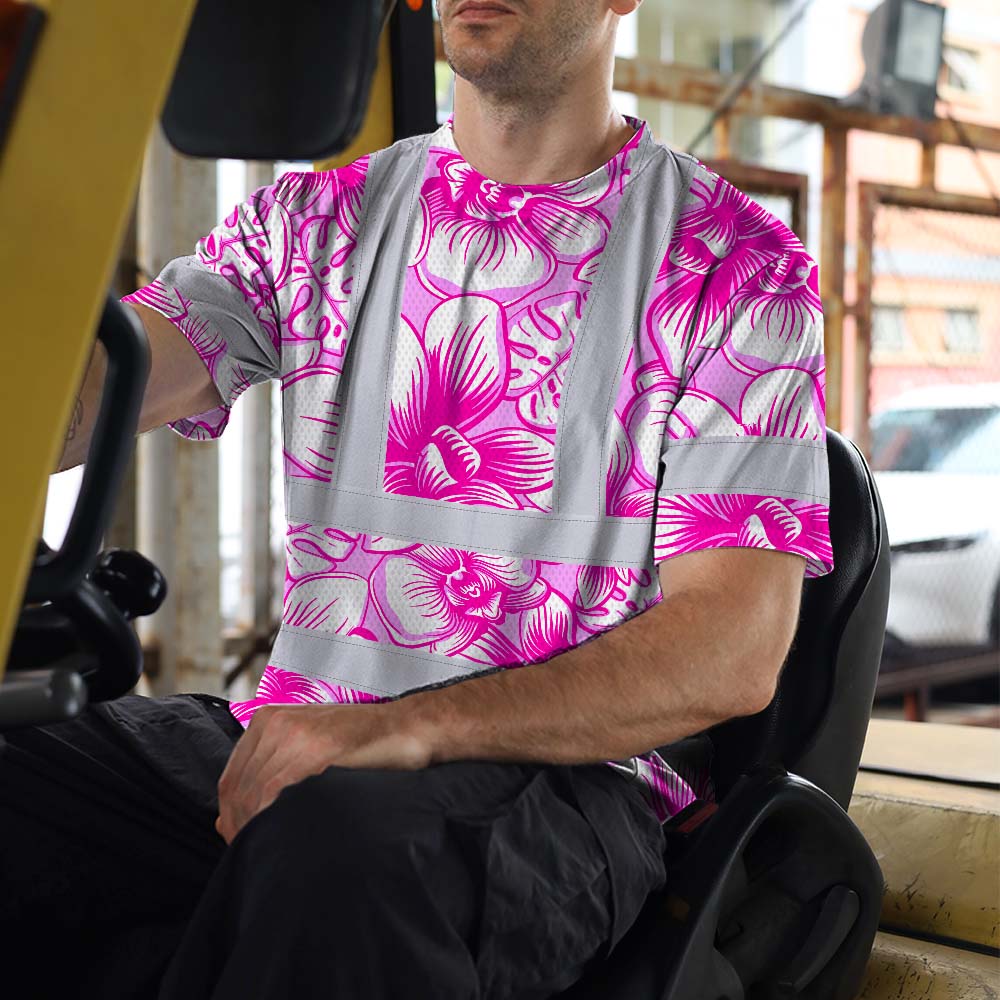 Pink Neon White Orchid Hi-Vis T-Shirt