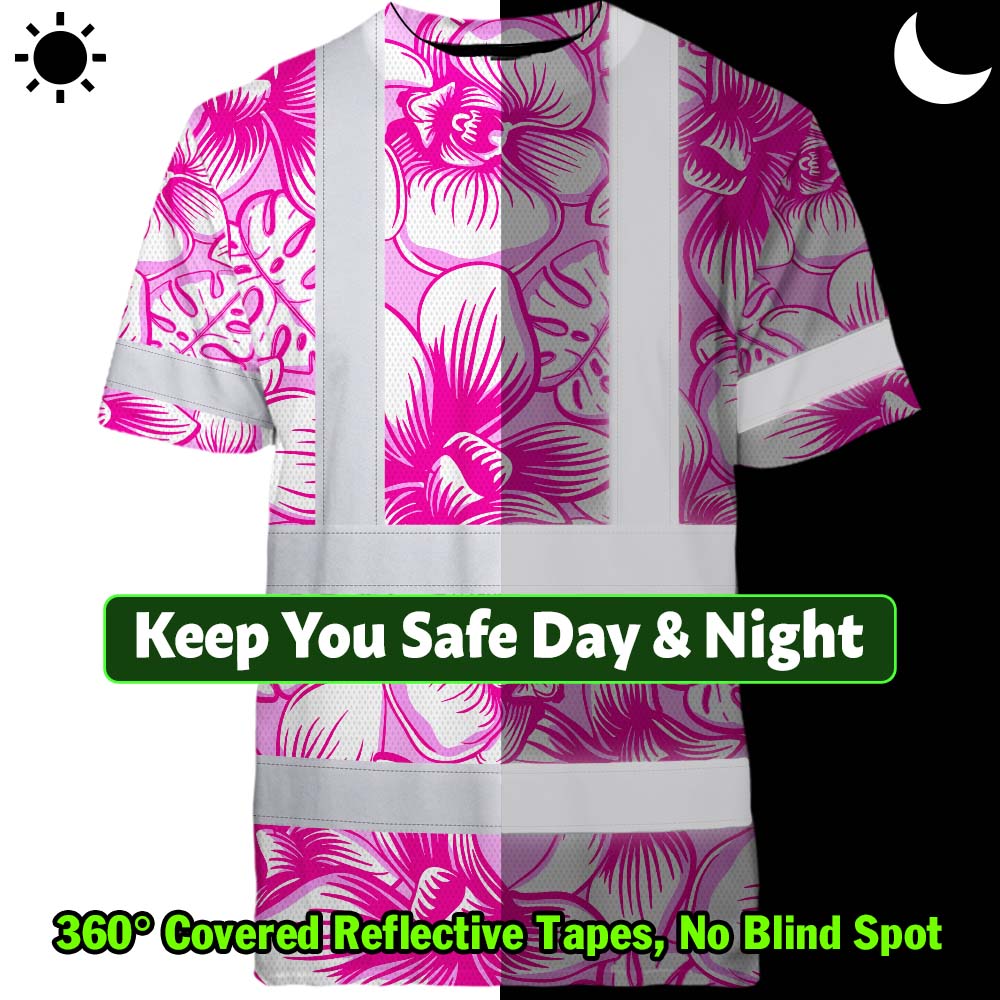 Pink Neon White Orchid Hi-Vis T-Shirt