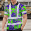 Green Neon Violet Orchid Hi-Vis Polo Shirt
