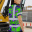 Green Neon Violet Orchid Hi-Vis Polo Shirt