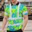 Green Neon Blue Orchid Hi-Vis Polo Shirt