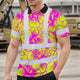 Pink Neon Yellow Orchid Hi-Vis Polo Shirt