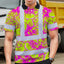 Pink Neon Yellow Orchid Hi-Vis Polo Shirt