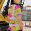 Pink Neon Yellow Orchid Hi-Vis Polo Shirt