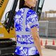 Blue Neon White Orchid Hi-Vis Polo Shirt