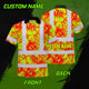 Orange Neon Yellow Orchid Hi-Vis Polo Shirt