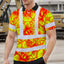Orange Neon Yellow Orchid Hi-Vis Polo Shirt