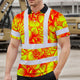 Orange Neon Yellow Orchid Hi-Vis Polo Shirt