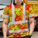 Orange Neon Yellow Orchid Hi-Vis Polo Shirt