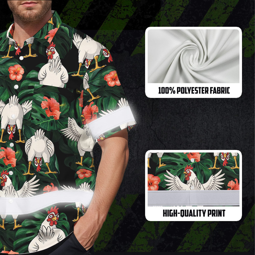 Funny Chicken 3 Hi-Vis Hawaiian Shirt