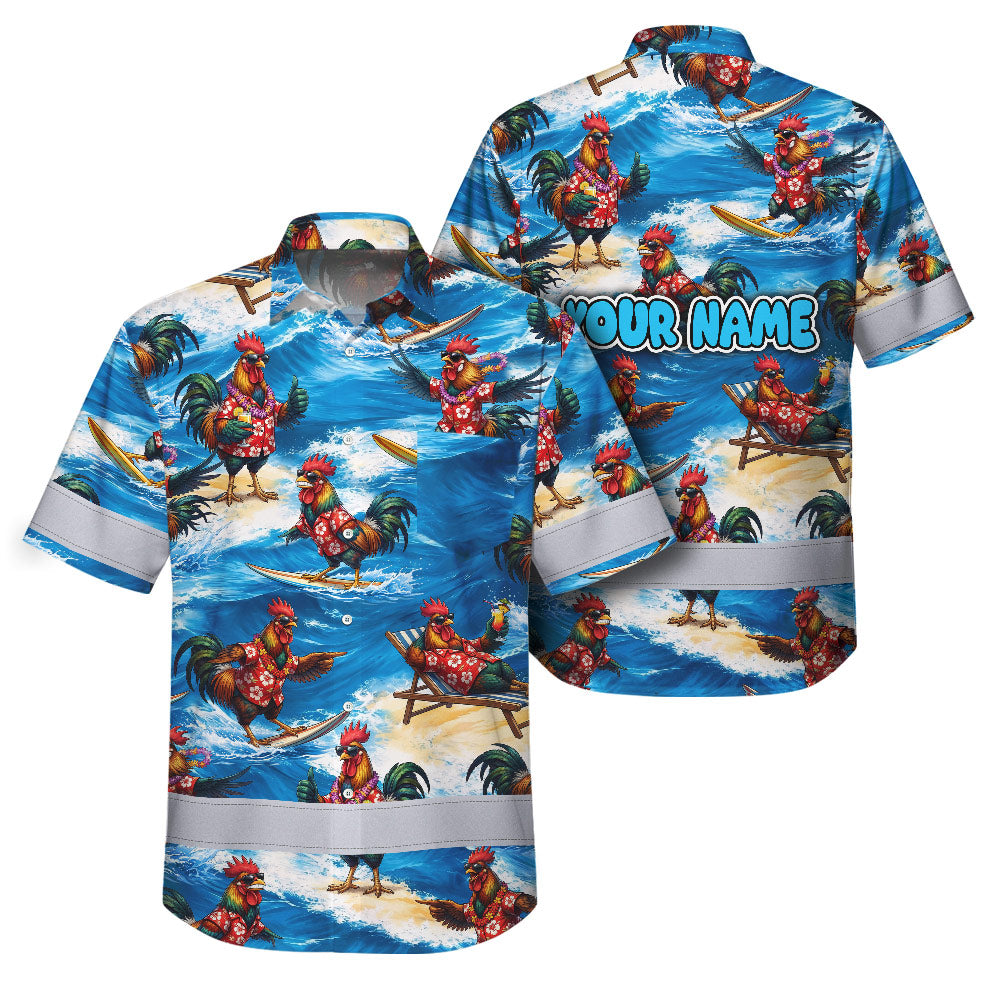 Funny Chicken 4 Hi-Vis Hawaiian Shirt