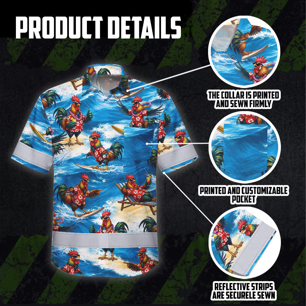 Funny Chicken 4 Hi-Vis Hawaiian Shirt