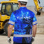 Blue Neon Skull Boat Hi-Vis Hawaiian Shirt