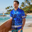 Blue Neon Skull Boat Hi-Vis Hawaiian Shirt