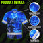 Blue Neon Skull Boat Hi-Vis Hawaiian Shirt