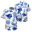 Blue White Skull Boat Hi-Vis Hawaiian Shirt