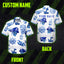 Blue White Skull Boat Hi-Vis Hawaiian Shirt