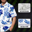 Blue White Skull Boat Hi-Vis Hawaiian Shirt