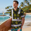 Yellow Skull Boat Hi-Vis Hawaiian Shirt