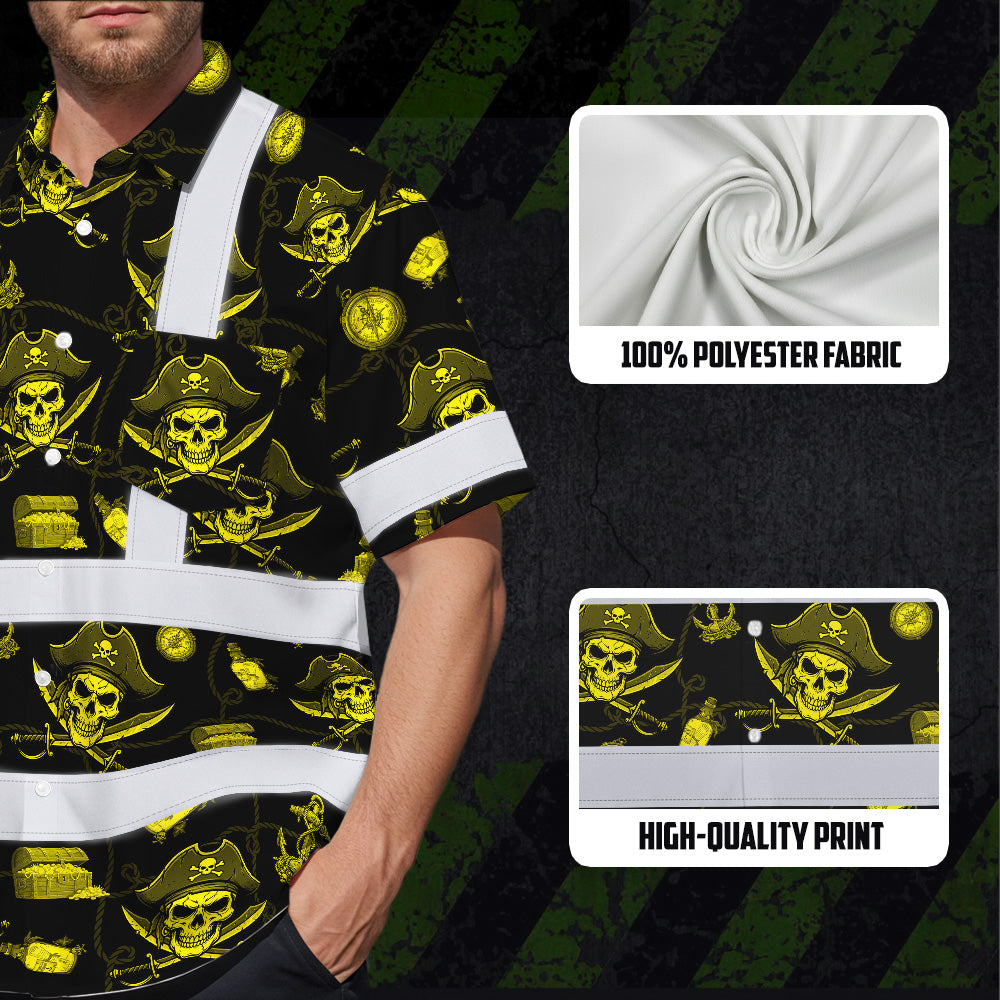 Yellow Skull Boat Hi-Vis Hawaiian Shirt