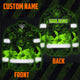 Hi Vis Hawaiian Long Sleeve Shirt Reflective Tapes Green Neon Hibiscus Flower Hi-Vis Long Sleeve Shirt