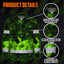 Hi Vis Hawaiian Long Sleeve Shirt Reflective Tapes Green Neon Hibiscus Flower Hi-Vis Long Sleeve Shirt