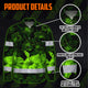 Hi Vis Hawaiian Long Sleeve Shirt Reflective Tapes Green Neon Hibiscus Flower Hi-Vis Long Sleeve Shirt