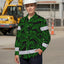 Hi Vis Hawaiian Long Sleeve Shirt Reflective Tapes Green Neon Leaves Hi-Vis Long Sleeve Shirt