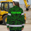 Hi Vis Hawaiian Long Sleeve Shirt Reflective Tapes Green Neon Leaves Hi-Vis Long Sleeve Shirt