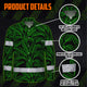 Hi Vis Hawaiian Long Sleeve Shirt Reflective Tapes Green Neon Leaves Hi-Vis Long Sleeve Shirt