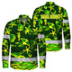 Hi Vis Hawaiian Long Sleeve Shirt Reflective Tape Gradient Green Yellow Sea Animal Hi-Vis Long Sleeve Shirt