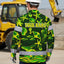 Hi Vis Hawaiian Long Sleeve Shirt Reflective Tape Gradient Green Yellow Sea Animal Hi-Vis Long Sleeve Shirt