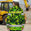Hi Vis Hawaiian Long Sleeve Shirt Reflective Tape Gradient Green Yellow Sea Animal Hi-Vis Long Sleeve Shirt