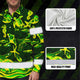 Hi Vis Hawaiian Long Sleeve Shirt Reflective Tape Gradient Green Yellow Sea Animal Hi-Vis Long Sleeve Shirt