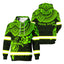 Green Turtle Flower Hi-Vis Hoodie