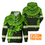 Green Turtle Flower Hi-Vis Hoodie