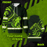 Hi Vis Jacket Reflective Green Neon Hawaii Fishing Custom Name Safety